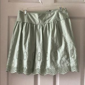Light green eyelet skirt scalloped edge